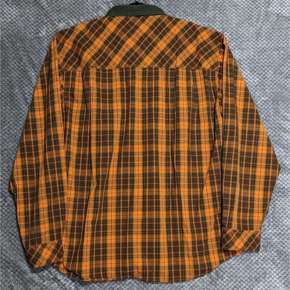 Akoo Button Down Plaid Shirt 4X Multicolor L/S Shoulder Patch Chest Pocket Pins - Picture 13 of 14